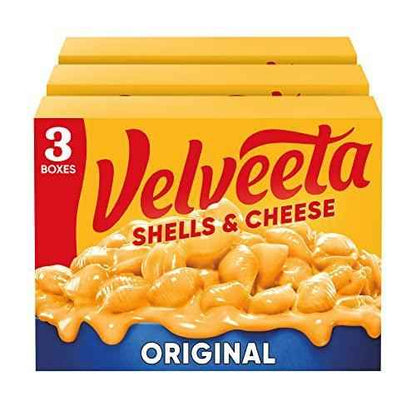 Velveeta Shells & Cheese Original Shells – Easy Kid Friendly Weeknight Dinner Side, 3 ct Multi Pack, 12 oz Boxes