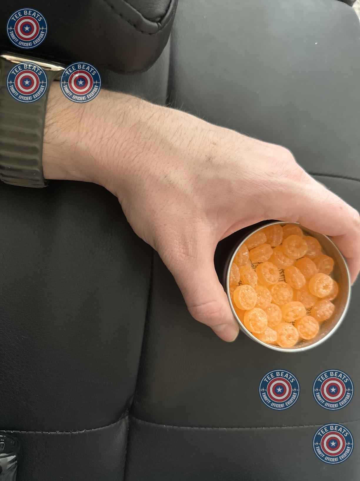 Iconic Candy Retro Sours Hard Tangy Candy Tin – Travel-Friendly Road Trip Sour Candy, Citrus Aluminum Tin