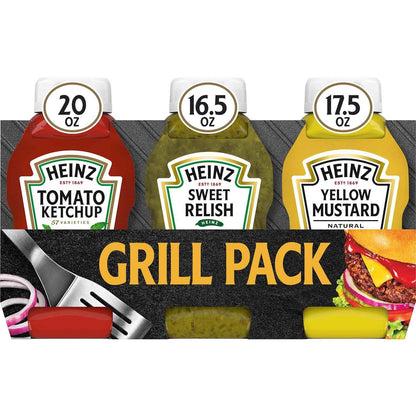 Heinz Grill Pack – Family-Friendly Ketchup, Relish and Mustard Trio for Kid Cookouts and Burger Nights