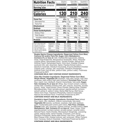 General Mills Cheesy Snack Variety Pack – Backyard Patio Party Snack Station, Cheddar Chex Mix, Nacho Bugles & Gardetto's Single-Serve