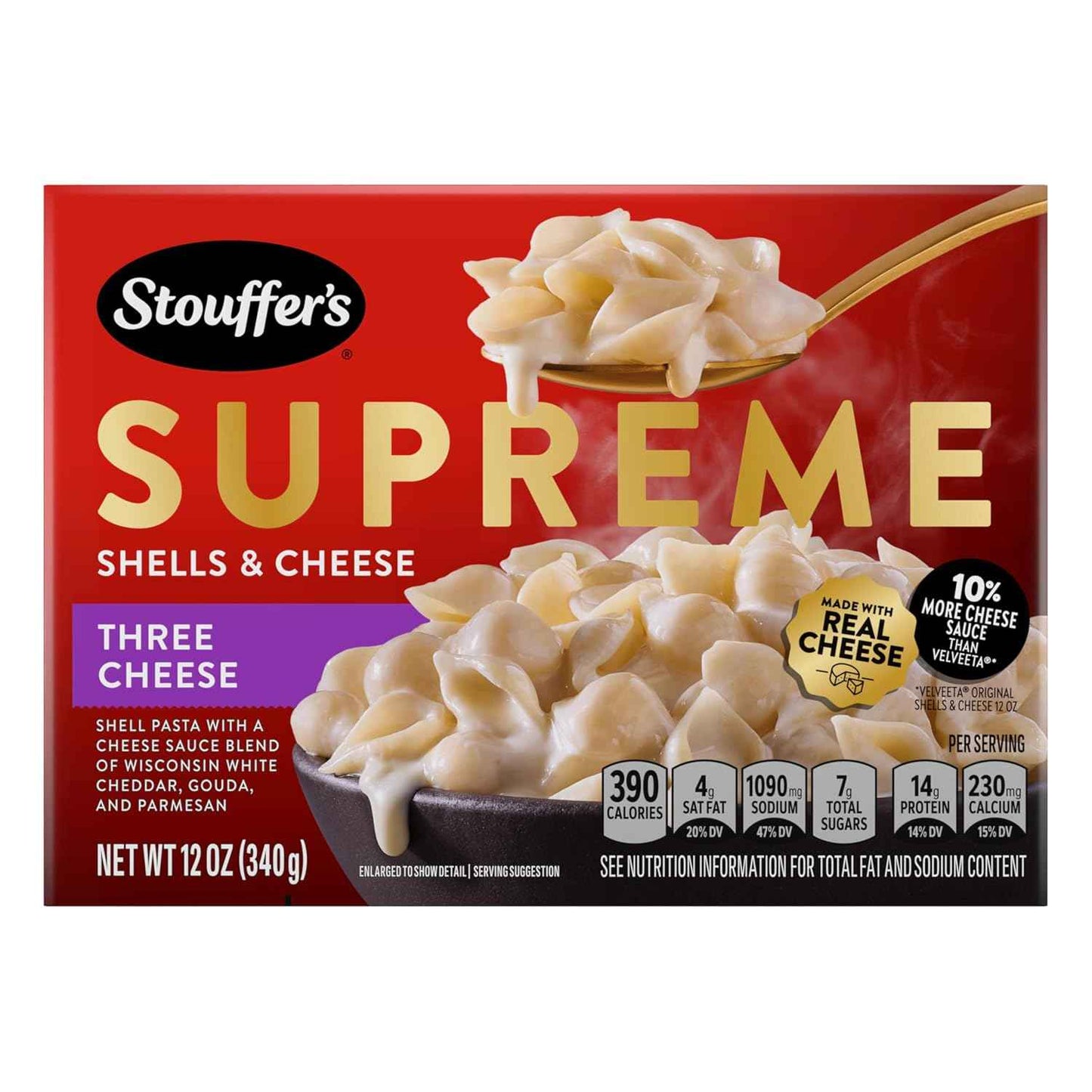 Stouffer's Supreme Shells Three Cheese Stovetop Mac – Simple Two-Ingredient Pantry Meal, Ready in 10 Minutes