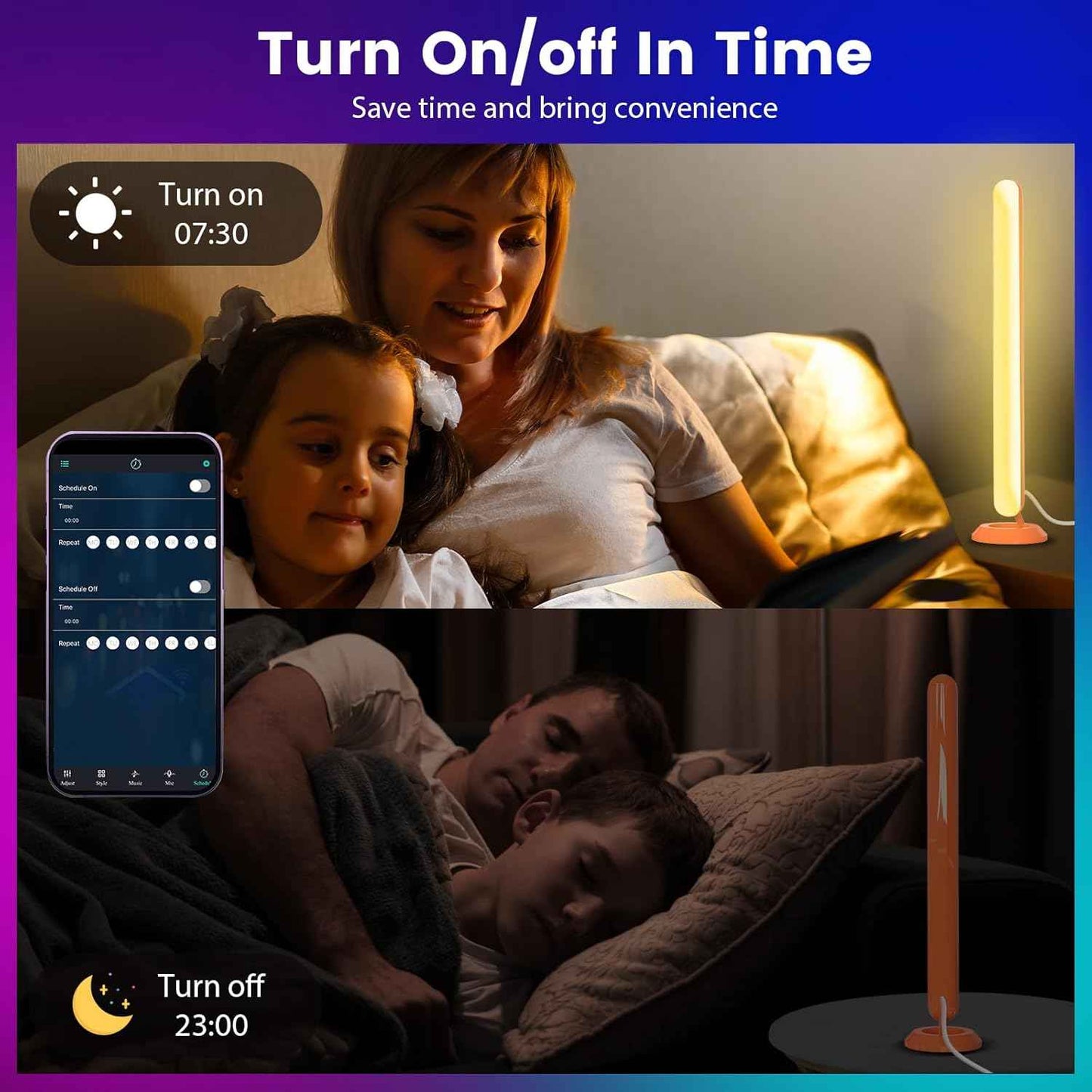 Borllyem Smart LED Light Bars for Wind-Down Ritual, Timer-Set Calming Bedroom Ambient Lighting