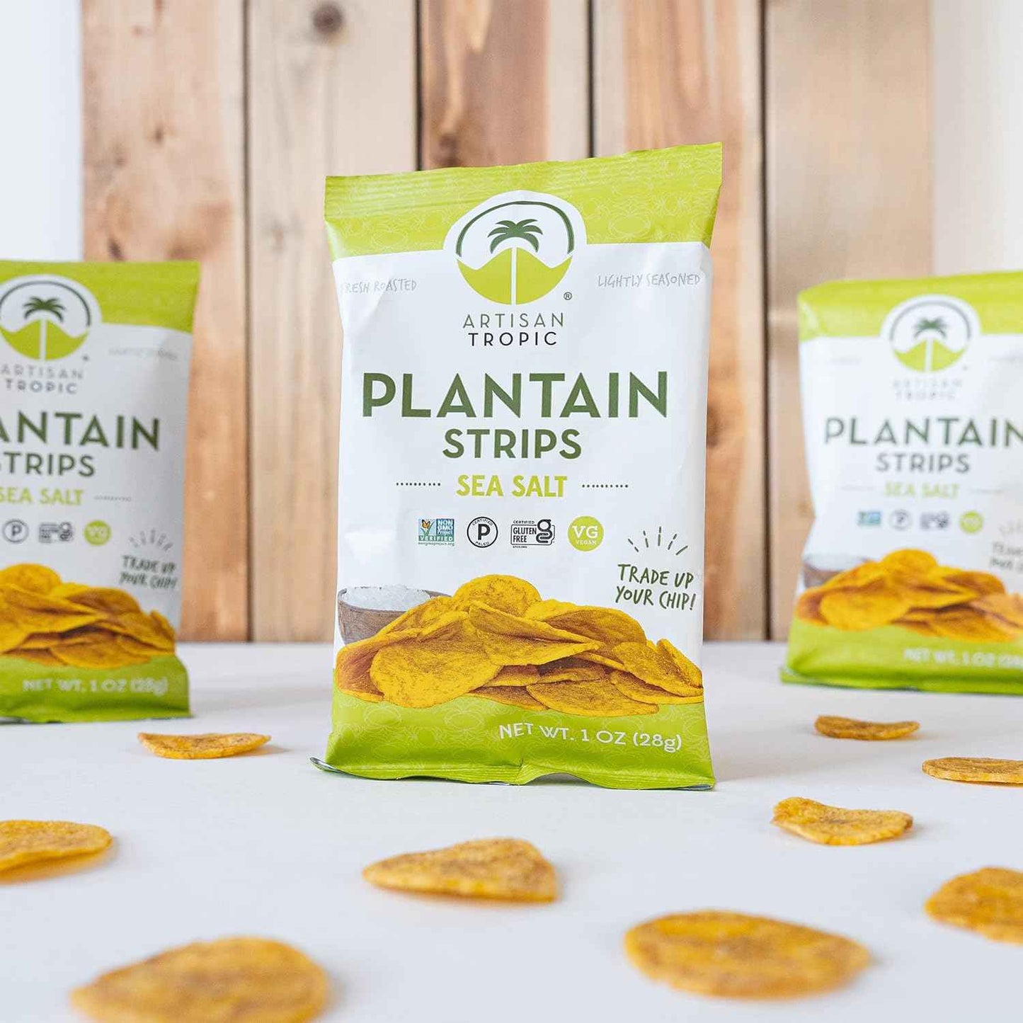 ARTISAN TROPIC Plantain Strips Sea Salt - Simple Clean-Ingredient Snack for Uncluttered Pantries