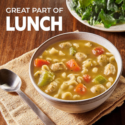 three flavor variants in the line: mediterranean meatball & chicken, hearty vegetable, tomato sausage and lentil