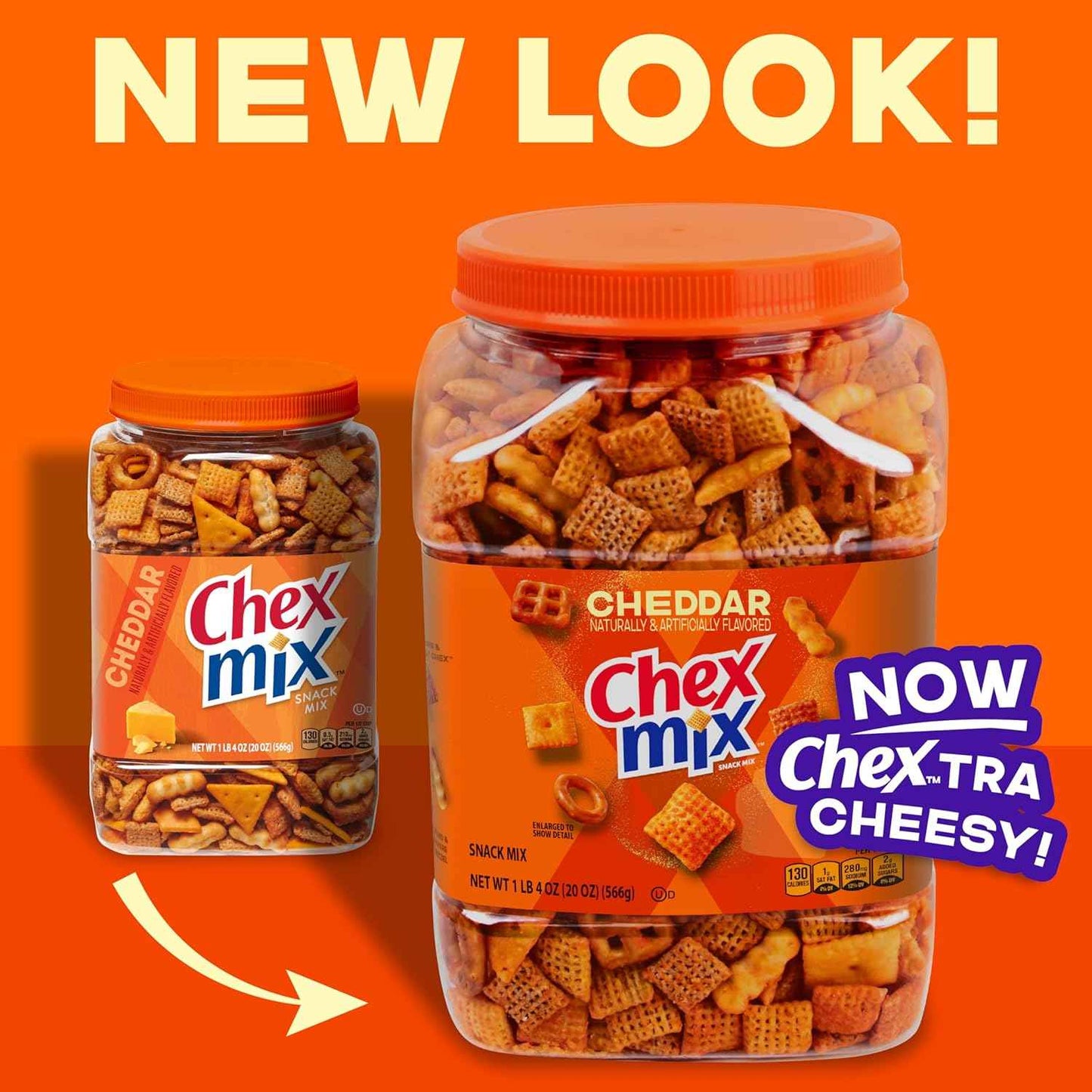 Chex Mix Cheddar Snack Mix Tub – Practical Hostess Gift for Party Hosts and Holiday Hosting, 20 oz Resealable