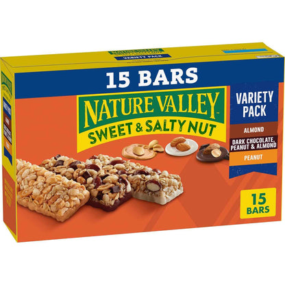 Nature Valley Sweet and Salty Nut Granola Bars – Clean Label Snack for Mindful Eating and Gym Bag Stash, 15 Count