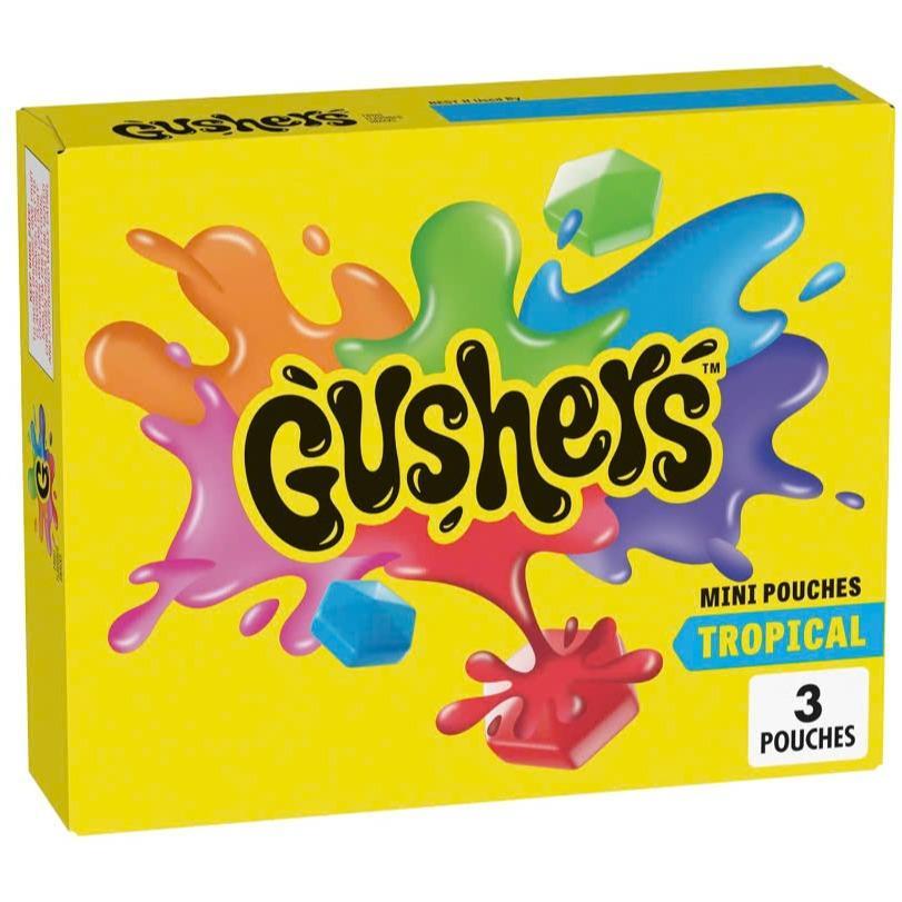 Gushers Tropical Fruit Flavored Snacks Mini Pouches – Lunchbox Sweet Treat for Kids' School Lunches