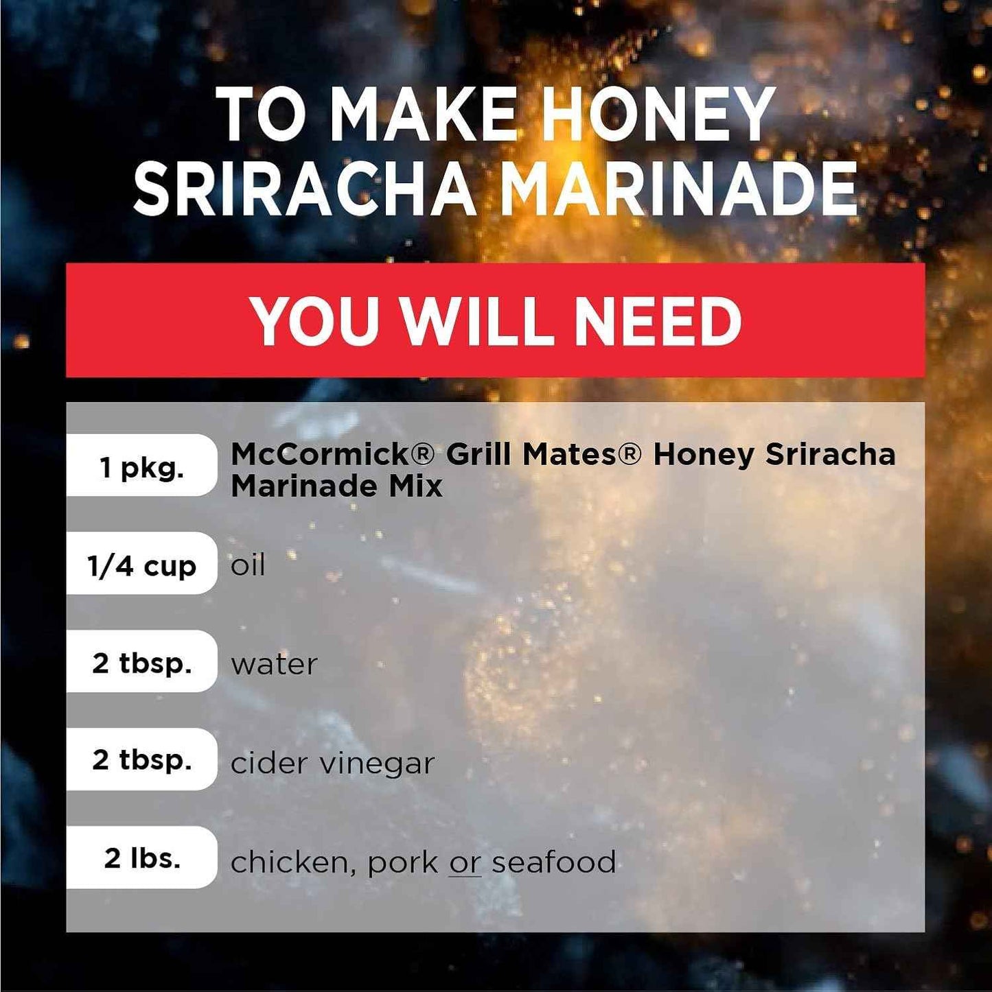 McCormick Grill Mates Honey Sriracha Marinade Mix – Thoughtful Birthday Gift for Her, Housewarming Present for the Home Cook
