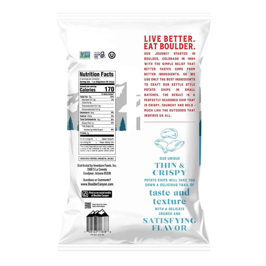 Boulder Canyon Avocado Oil Potato Chips – Clean After-School Snack Bowl Pick for Kids, 6-Pack Single Serve