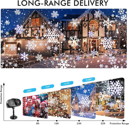 HolidaySnow Indoor Snow Projection Light – Cozy Winter Aesthetic for Living Room & Entryway, 15W LED with Adjustable Focus