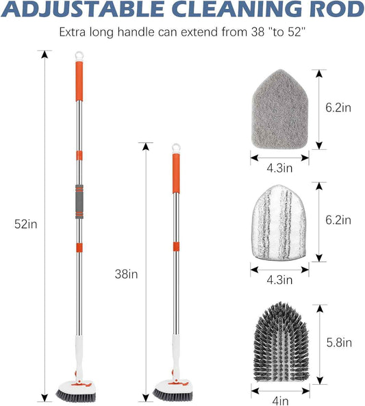 SetSail Floor Scrub Brush – Designer-Color Cleaner in Orange Gray White, Matches Modern Bathroom Aesthetic