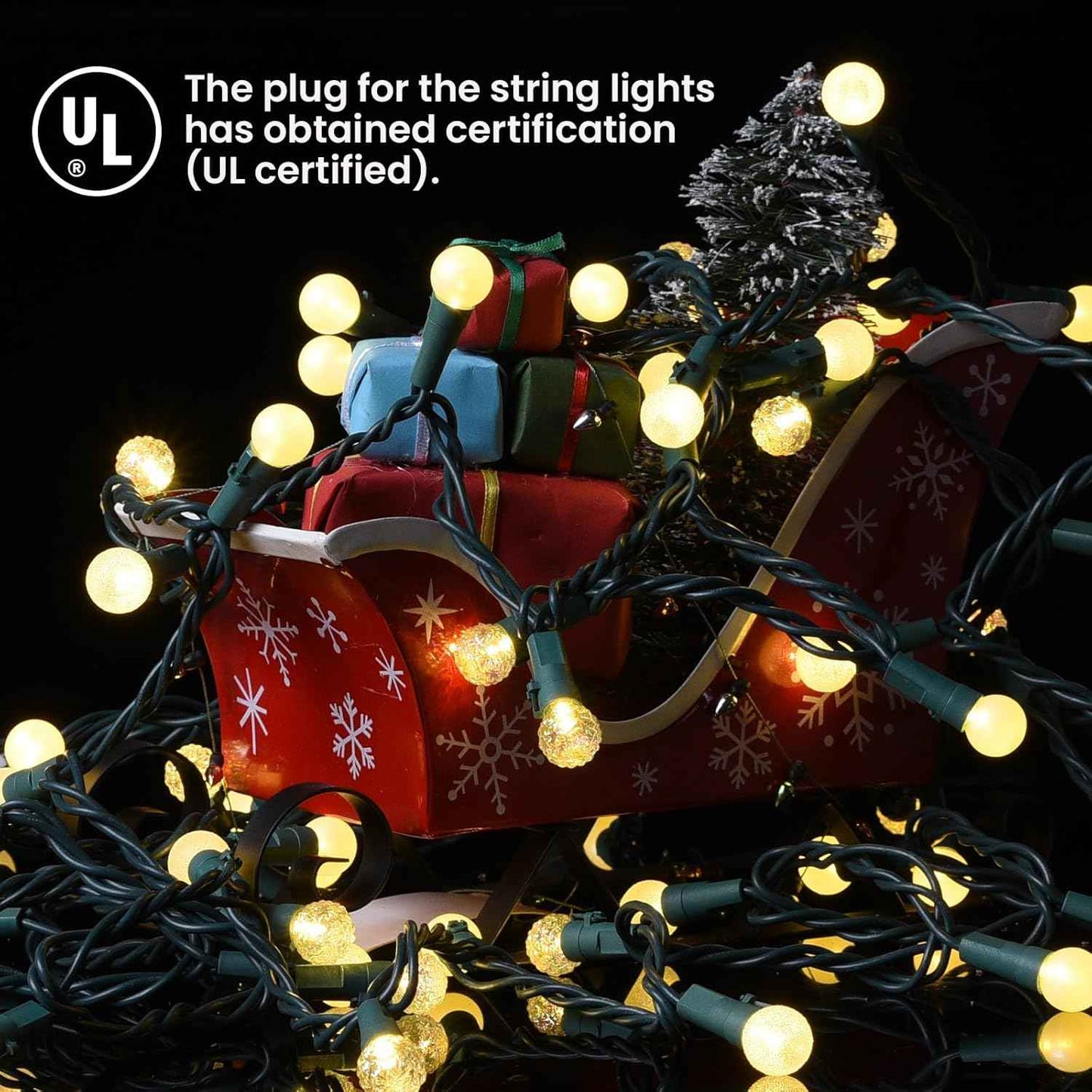 LYCKLIG Globe String Lights – Outdoor Patio String Lights 19Ft, Waterproof UL Plug-in for Pergola and Balcony