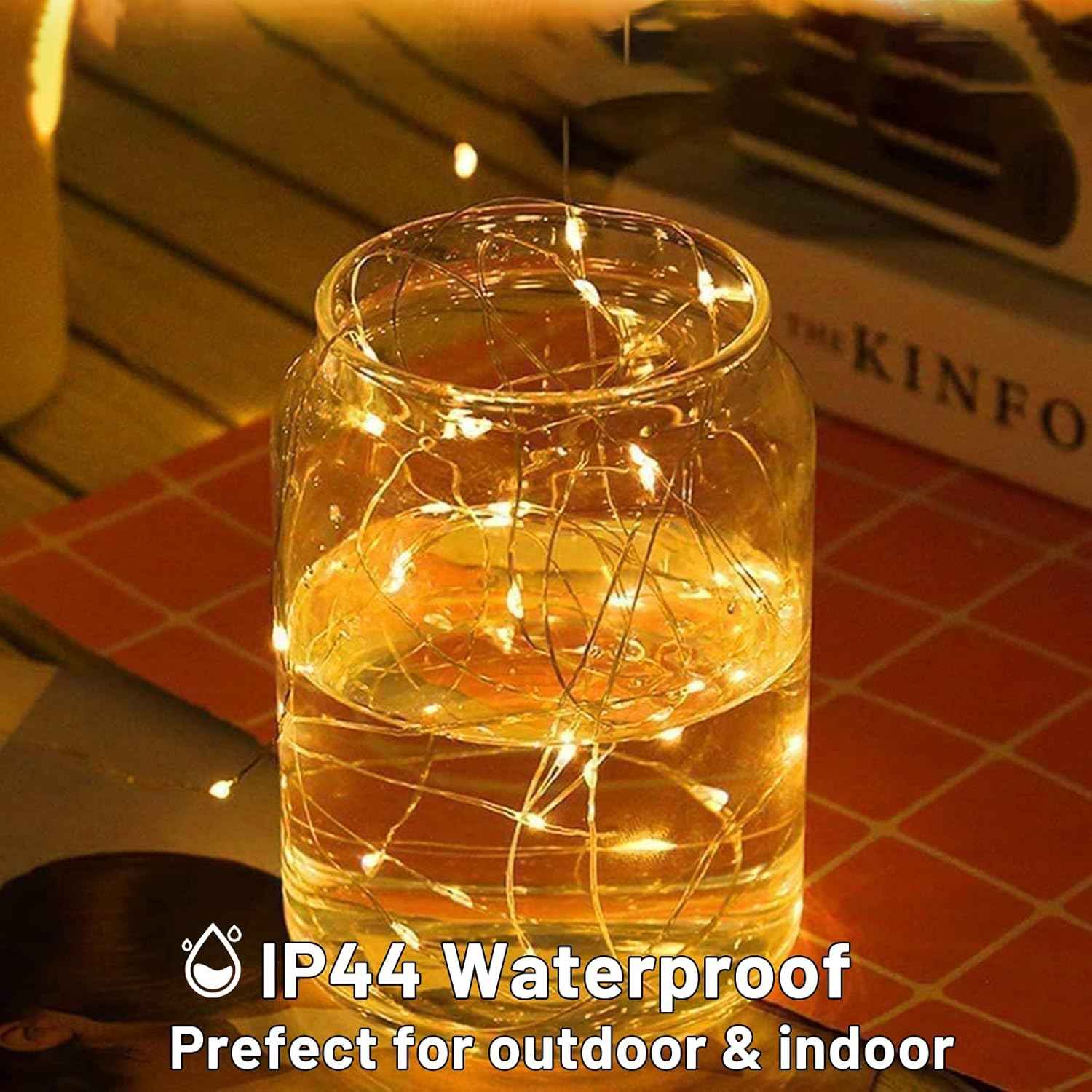 LuminGlow LED Fairy Lights – Less-Is-More Bedroom Aesthetic, Simple 13FT Silver Wire String Lights 6 Pack with Timer Warm White