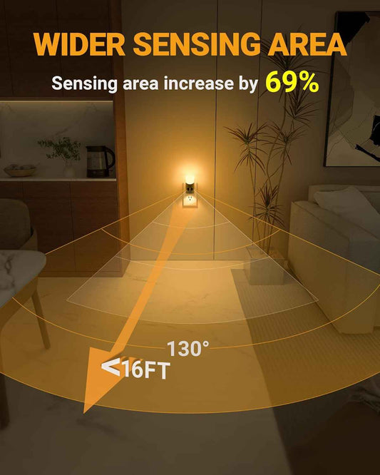 Lyridz LED Night Light – Bronze Plug-in Ambient Accent Light for Kitchen Counters and Hallway Walls, Dimmable 2 Pack