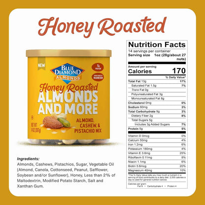 Blue Diamond Almonds Sweet Honey Roasted – Resealable Trail Snack for Backpacking and Road Trips