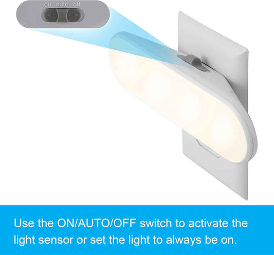 GE Ultrabrite LED Light Bar Night Light – Dusk-to-Dawn Hallway and Staircase Safety Light, Cool-Touch LED
