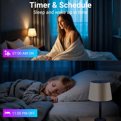 TJOY Smart Light Bulbs – Child Safe Nursery Lighting, Cool Touch LED with Auto Timer and Schedule