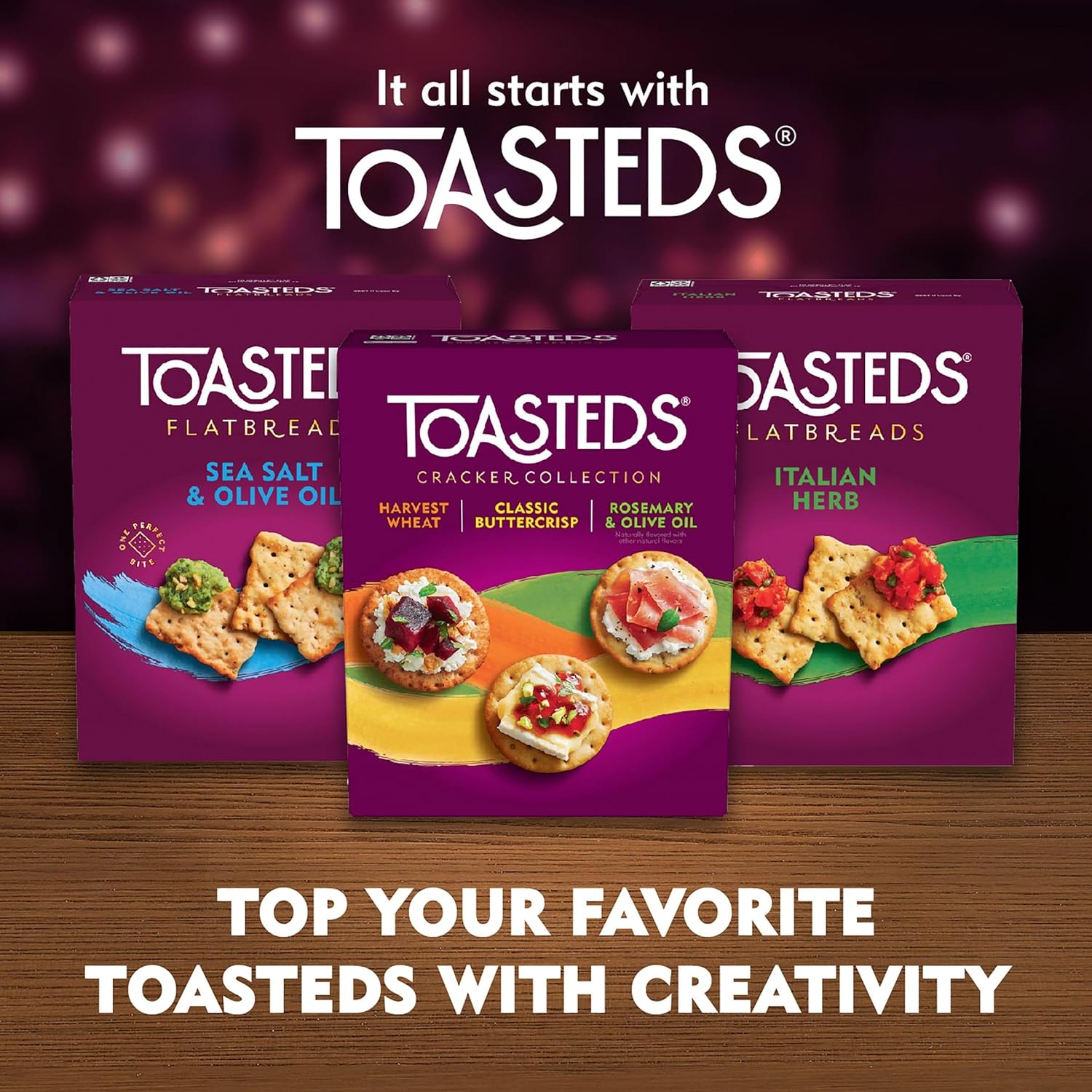 Toasteds Cracker Collection – Patio Entertaining Cracker Variety for Outdoor Cheese Boards, 12oz