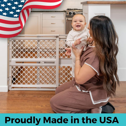 Toddleroo by North States Supergate Ergo Baby Gate – Top of Stairs Safety Barrier with Hardware Mount for Fall Prevention