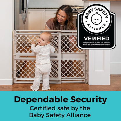 Toddleroo by North States Supergate Ergo Baby Gate – Top of Stairs Safety Barrier with Hardware Mount for Fall Prevention