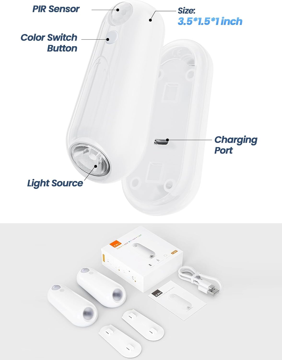 Toilet Night Light 8 Color Modes – Stylish Bathroom Accent Light, Motion Sensor Rechargeable LED