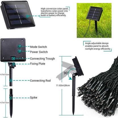 Toodour Solar String Lights – Flameless Outdoor and Indoor Lighting for Homes with Kids and Pets, LED Only