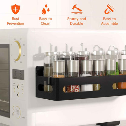 4 Pack Magnetic Spice Rack for Refrigerator – Thoughtful Housewarming Gift for New Homeowners, Tool-Free Kitchen Organizer