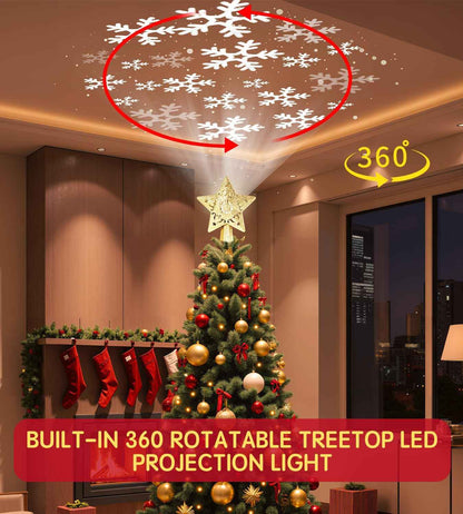 Holidayx Snowflake Star Topper – Toddler-Friendly Christmas Bedroom Décor, No Flame and No Wax Plug-In Night Light