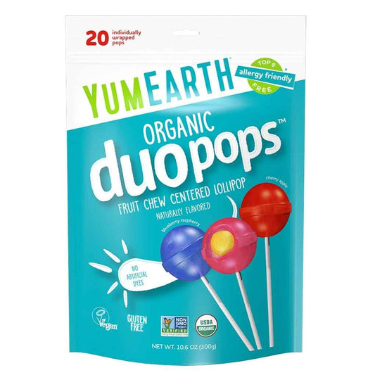 YumEarth Organic Duo Pops – Dairy Free and Corn Allergy Friendly Lollipops for Trick-or-Treat Safe Halloween Handouts