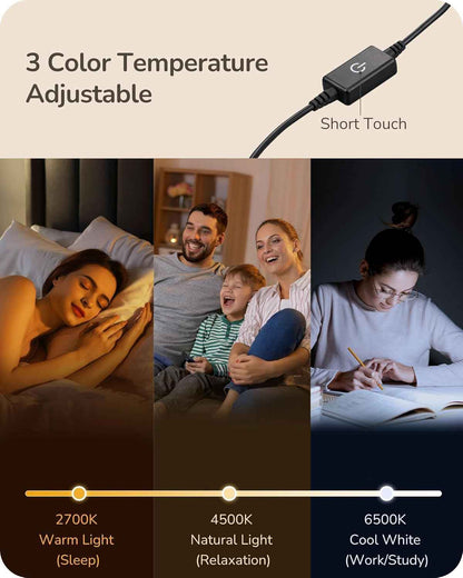 EDISHINE Warm Dimmable Bedside Lamp – Calming Wind-Down Light for Evening Routines