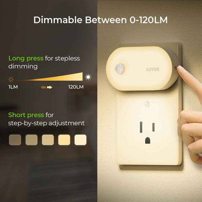 AUVON Plug in LED Night Light – Fire Resistant Casing with Dusk to Dawn Sensor for Stairs, Garage and Elderly Safe Pathways