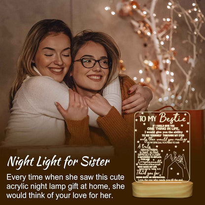 to My Bestie Gifts Warm Yellow Night Light – Calming Bedtime Ritual Lamp, Soothing 3D Illusion Wooden Base Light