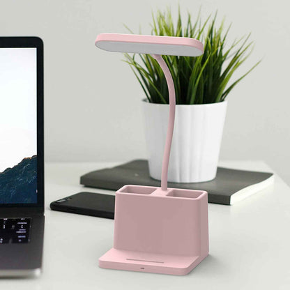 AXX Cute Desk Lamp Pink – Cozy Valentine's Day Gift for Women, Rechargeable Gooseneck Light for Bedroom and Dorm