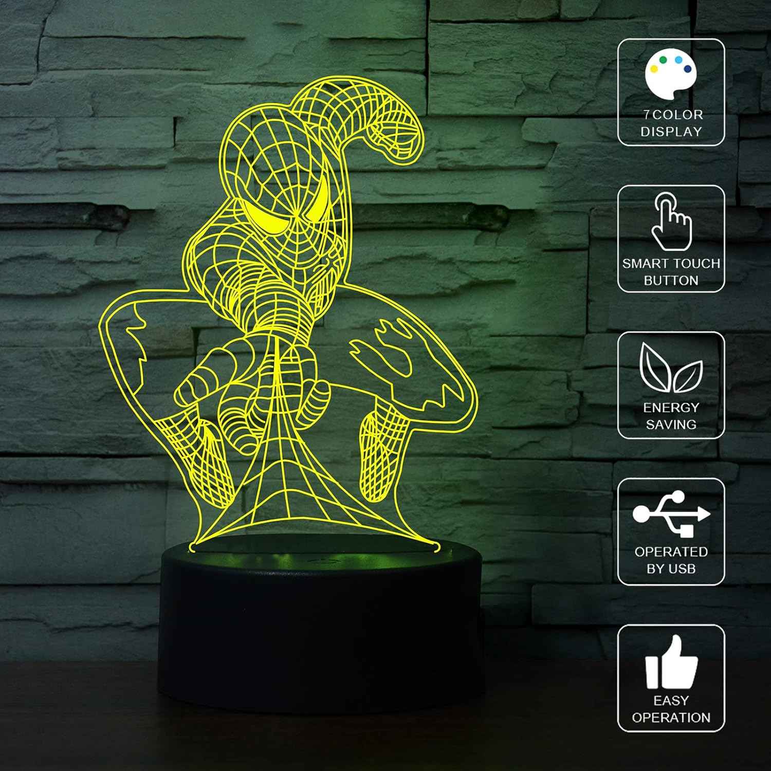 AuroraGlow 3D LED Mood Lamp – Romantic Valentine's Day Gift for Her, Color-Changing USB Table Lamp for Anniversary