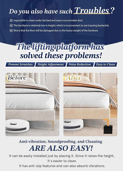 Bed Risers for Back Pain Relief – Ergonomic Lift to Ease Strain During Sleep and Rest