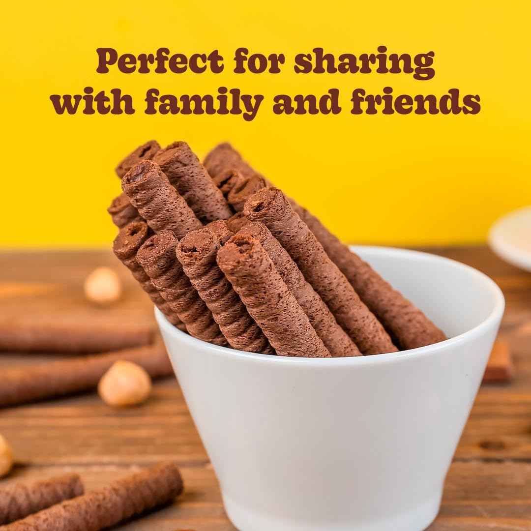 Bauducco Wafer Sticks Chocolate Hazelnut – Thoughtful Housewarming Gift for Couples, Premium Brazilian Dessert for Welcome Baskets