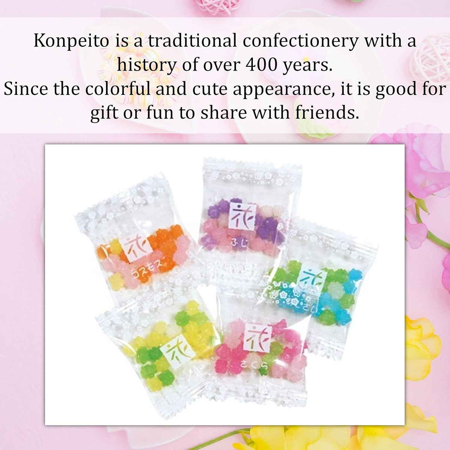 MARUTA Candy Konpeito – Pure Sugar Japanese Candy, 50 Plain Individually Wrapped Pieces for the Clean-Ingredient Pantry