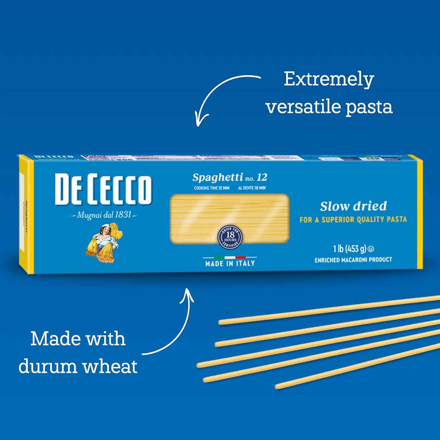 De Cecco Spaghetti No. 12 – Simple Italian Pantry Staple for Clutter-Free Kitchens and Effortless Weeknight Spaghetti Dinners