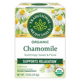 Traditional Medicinals Organic Chamomile Tea – Clean-Label Caffeine-Free Herbal Tea for Intentional Living, 16 Bags