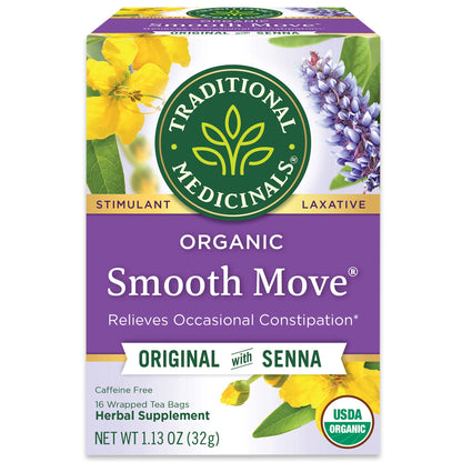 Traditional Medicinals Smooth Move – Cramp-Reduced, Caffeine-Free Laxative Tea Without Harsh Stimulants
