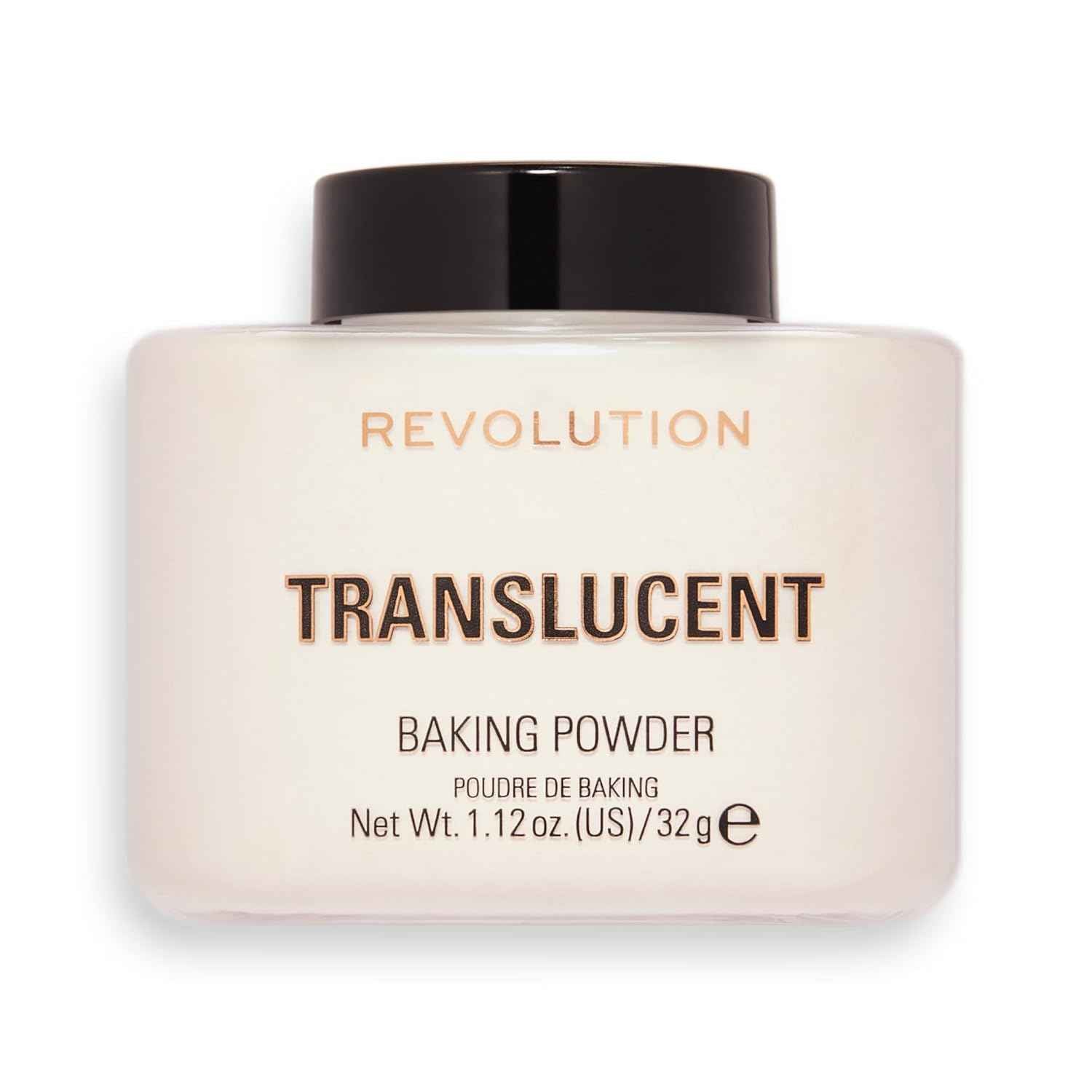 Revolution Loose Baking Powder – One-Jar Vanity Essential, Universal Translucent Setting Powder, 1.12 oz