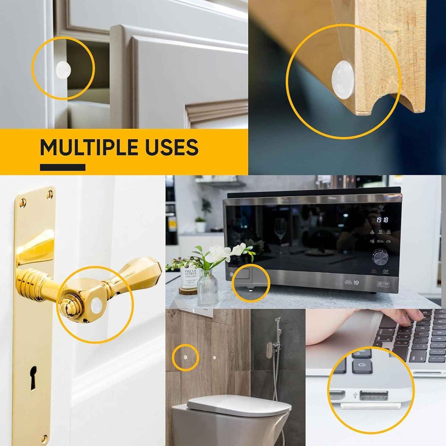 CLEARGRIP Cabinet Bumpers – Safe, Flameless Door Cushion System for Pet-Friendly Homes and Child-Safe Kitchens
