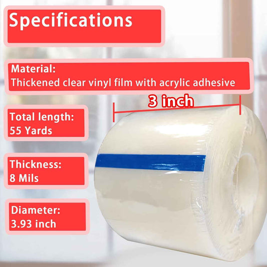 Birllaid Clear Window AC Seal Tape – Better Sleep Insulation for Bedroom AC Units, 3 Inch x 55 Yards