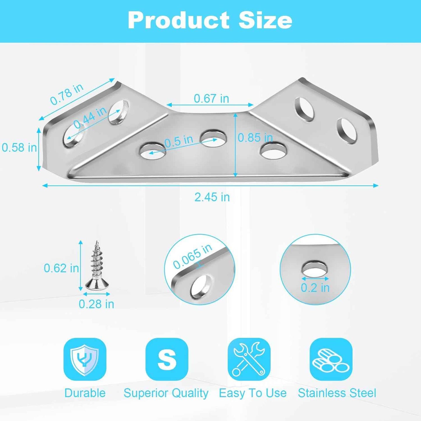 Corner Bracket Co. Child Safe Corner Brackets for Furniture, Secure Reinforcement to Stop Wobbly Tables and Bed Frames