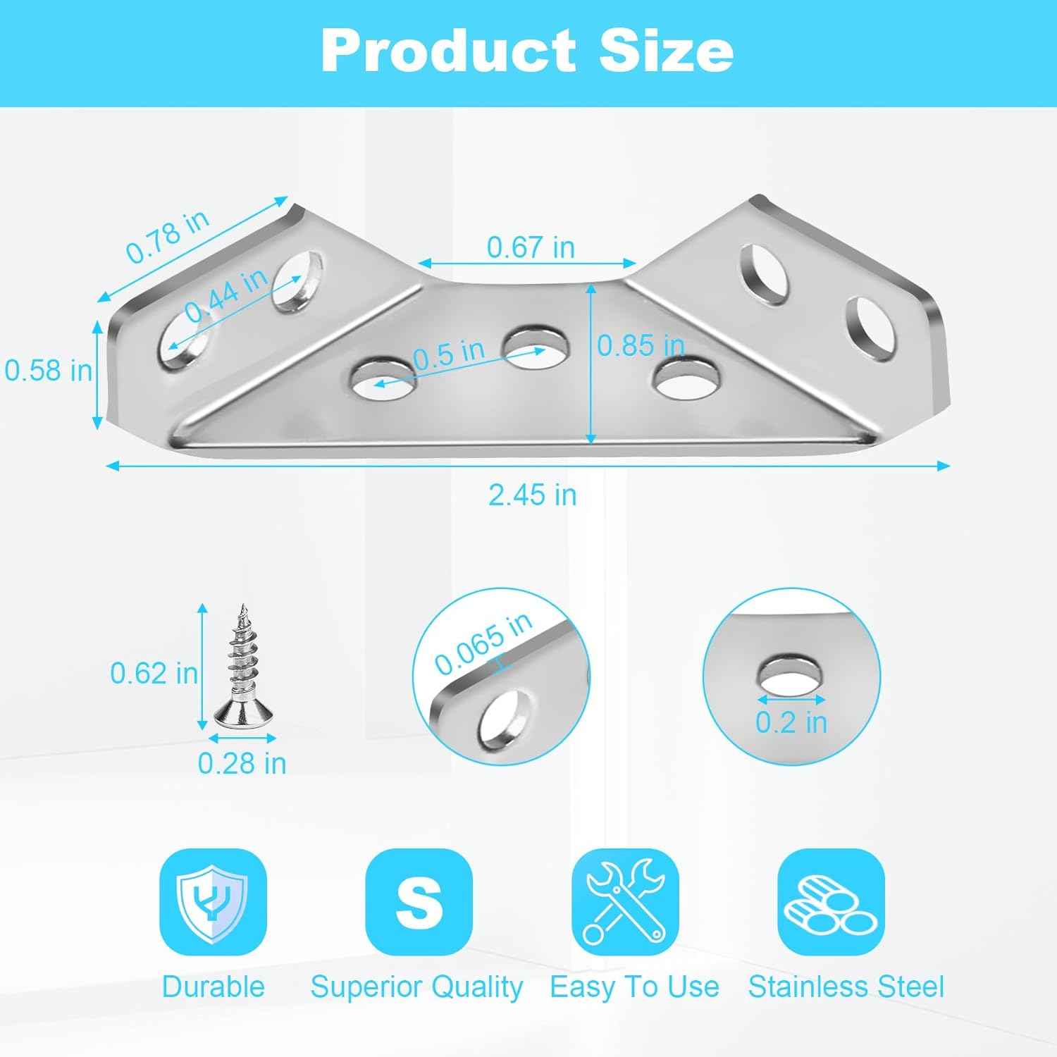 Corner Bracket Co. Child Safe Corner Brackets for Furniture, Secure Reinforcement to Stop Wobbly Tables and Bed Frames