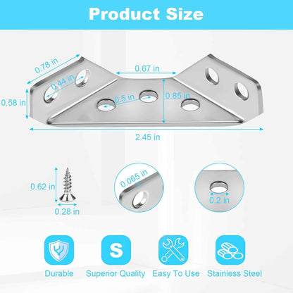 Corner Bracket Co. Child Safe Corner Brackets for Furniture, Secure Reinforcement to Stop Wobbly Tables and Bed Frames