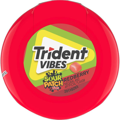 Trident Vibes SOUR PATCH KIDS Blue Raspberry Chewing Gum – Picnic and Outdoor Adventure Freshener, Resealable 160-Piece Pack