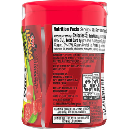 Trident Vibes SOUR PATCH KIDS Blue Raspberry Chewing Gum – Picnic and Outdoor Adventure Freshener, Resealable 160-Piece Pack