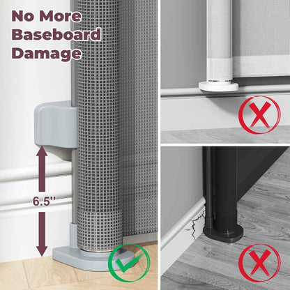 Retractable Baby Gate for Stairs & Doorways – Trip-Free Mesh Barrier for Toddler Fall Prevention, 55" Wide Child Safety Gate