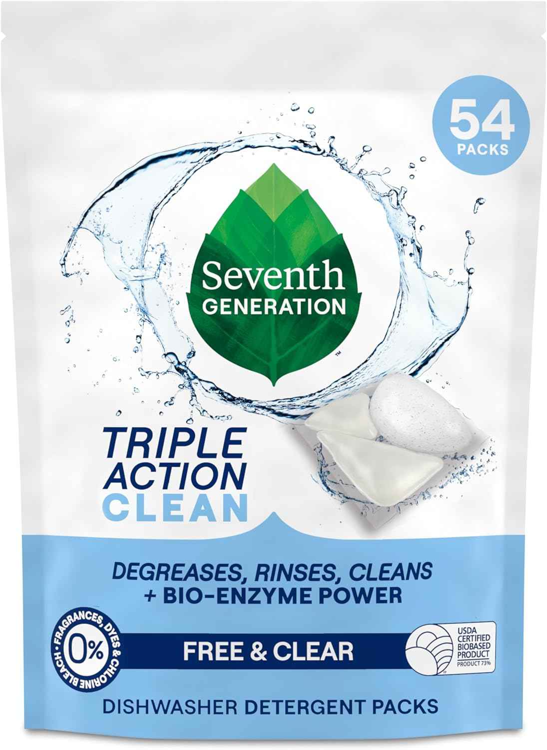 Seventh Generation Single-Dose Dishwasher Pods for Intentional Small Home Kitchens, Clutter-Free Cabinet Storage